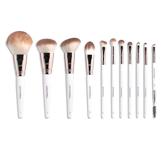 Professional Makeup Brush 11 Piece Set, Premium Synthetic Vegan Brushes Kit for Blending Powder, Foundation, Concealer, Blush & Eye Shadow, Cruelty-Free