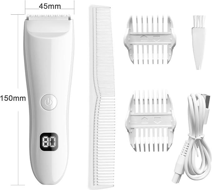 Bikini Trimmer for Women, Electric Razors for Pubic Legs Body Hair, Face Shaver Hair Trimmer Wet/Dry Body Shaver Groomer Replaceable Ceramic Blade Heads Waterproof Hair Removal, Gifts for Women