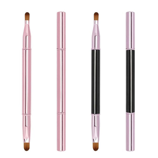 Unaone 2 Pack Lip Brush for Lipstick, Dual-Ended Lip Makeup Brush with Lid, Lipstick Brush for Lip Gloss