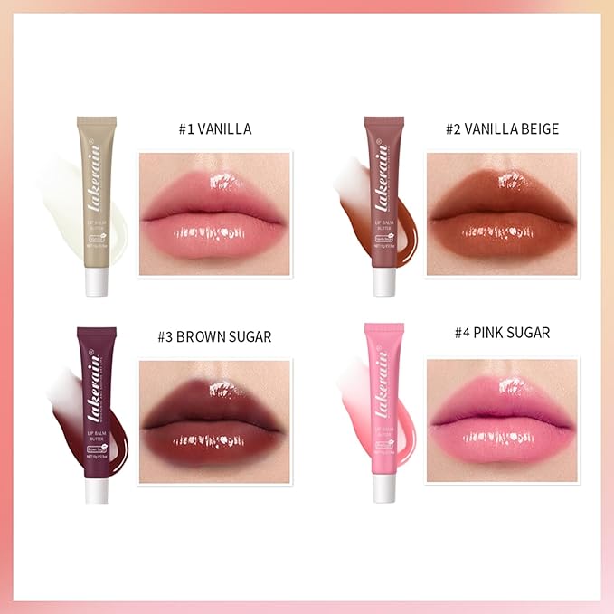 Hydrating Lip Gloss, High Shine Glass Finish Plumping Lip Gloss Moisturizing Lip Oil Shiny Jelly Liquid Lipstick Therapy Lip Moisturizer (4 Colors Set)