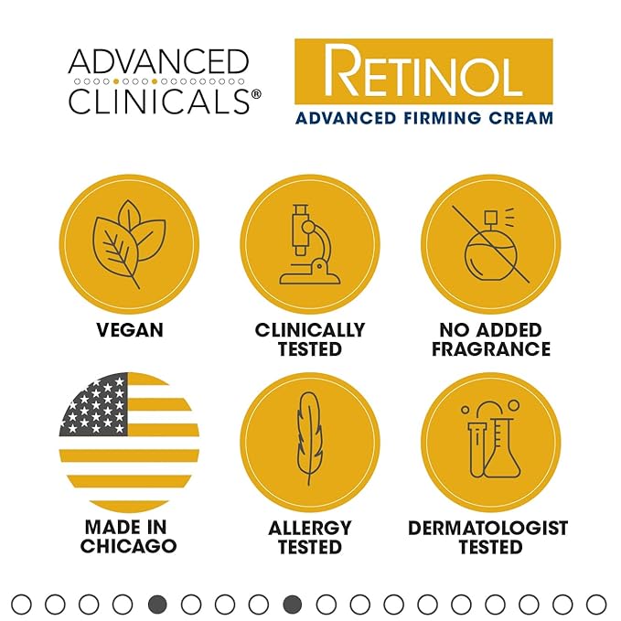Advanced Clinicals Retinol Cream Face Moisturizer | Crepey Skin Care Treatment | Fragrance Free Body Lotion Targets Look Of Crepe Skin, Wrinkles, & Sagging Skin, 16 Oz (2-Pack)