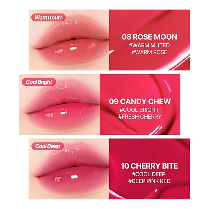 2aN Glaze Bouncing Tint – Lightweight, Moisturizing Lip Tint with High-Shine Finish, Smooth, Light Plumping, Comfortable Wear, Korean Makeup (Cherry Bite, 0.16 oz)