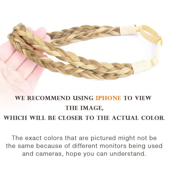 DIGUAN Double Three Strand Synthetic Hair Braided Headband Hairpiece Extension Women Girl Beauty accessory (Ginger Blonde)