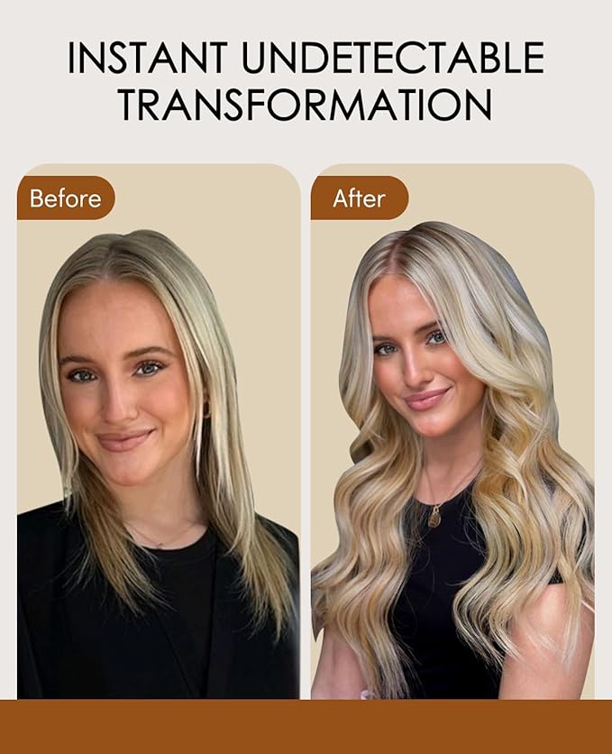 VINBAO Invisible Tape in Hair Extensions Human Hair Seamless Injected Tape in Hair Extensions Caramel Blonde Highlighted 60 Blonde Natural Blend 45g 20pcs 16inch #27P60