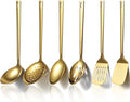 Evanda Gold Kitchen Utensils Set 6pcs, Titanium Plating Stainless Steel Cooking Utensils Set, Heavy Duty Kitchen Tools Spatulas Set, Home Essentials Kitchen Gadgets Accessories
