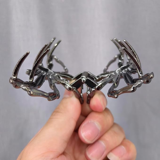 Large Realistic Black Metal Spider Claw Hair Clips - Strong Hold Nonslip Halloween Hair Accessories for Thick and Thin Hair