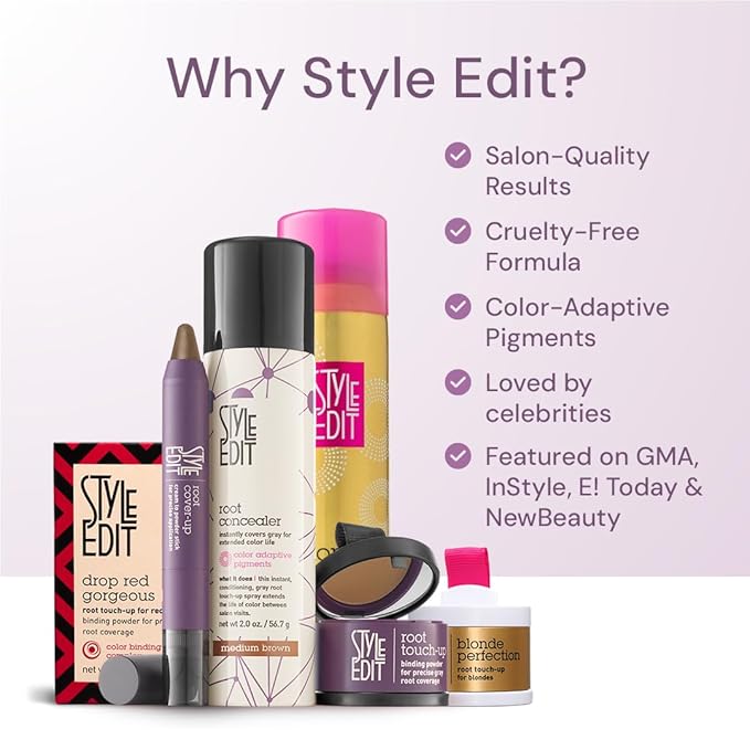 Style Edit Root Touch Up Powder, to Cover Up Dark Roots and Grays Between Salon Visits, Water Resistant, Non-Sticky, Compact And Mess-Free, Dark Red Hair Color (Pack of 3)
