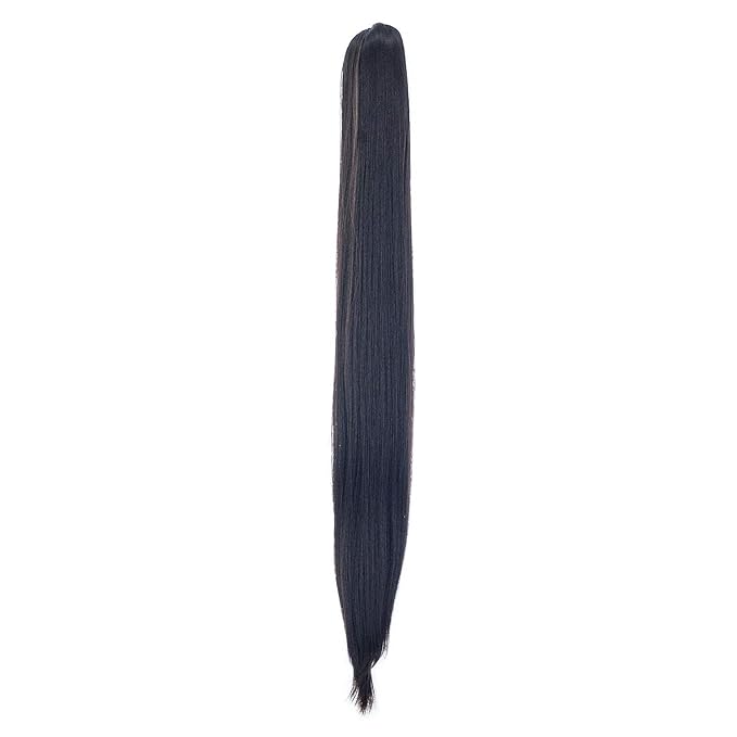 SWACC 28-Inch Long Straight Claw Clip Ponytail Extensions Synthetic Hair Extensions Ponytail Jaw Clip Hair Pieces for Women (Chestnut Brown-6#)