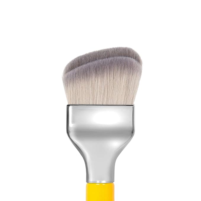 Bdellium Tools Professional Makeup Brush - Studio Series 971 Large Slanted Double Dome Blender - With Soft Synthetic Fibers, For Quick & Easy Application and Blending (Yellow, 1pc)