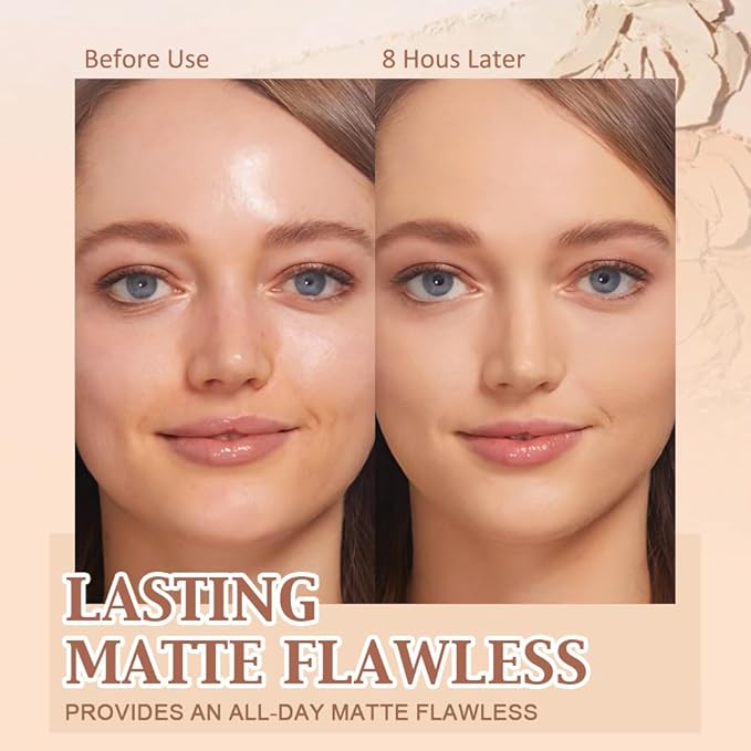 Oil Control Matte Perfection Face Pressed Powder,Matte Smooth Flawless Setting Powder Makeup,Polvo Compacto De Maquillaje,Waterproof Long Lasting, Cruelty Free, 0.35Oz(245 Radiant Honey, 1)