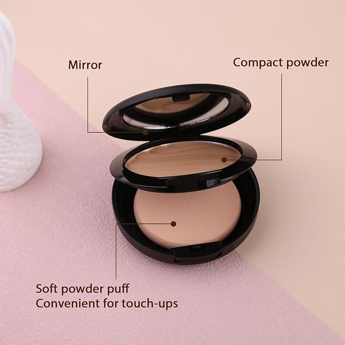 Pressed Face Powder, Flawless and Oil Control Pressed Setting Powder, Long Lasting Matte Finish 2# BEIGE 02