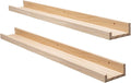 AZSKY 2pc 36in Natural Wood Floating Shelves, Country Rustic Style Wall Shelves for Kids Books, Photo Picture Ledge, Nursery Decor