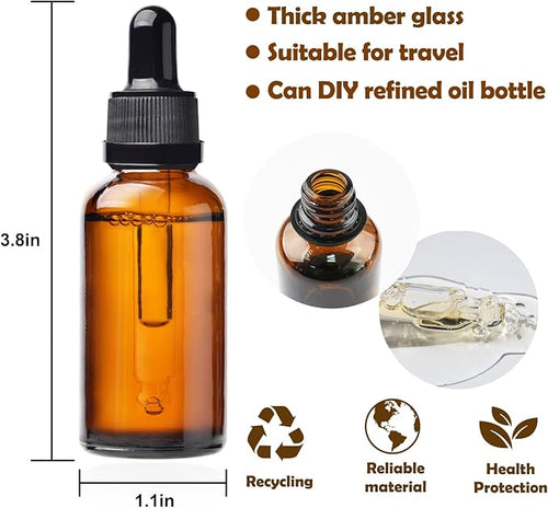 30ml Precision Dropping Bottles - Ideal for Essential Oils, Perfume Making, and DIY Projects. Safe, Durable, Eco-Friendly, and Perfect for Home or Lab Use Dropping Bottles(8pieces)