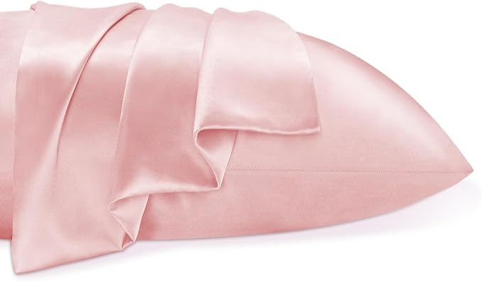 BEDELITE Satin Pillowcase for Hair and Skin, Super Soft Similar to Silk Pillow Cases 4 Pack with Envelope Closure, Cooling Pillowcases for Women Men (20"x36" King Size, Pink)