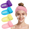 4 Pack Adjustable Makeup Headbands – Non-Slip Spa & Facial Hair Wrap, Washable Headband for Shower, Yoga, Gym, Salon & Home Use (Fits All), HZFD-AB