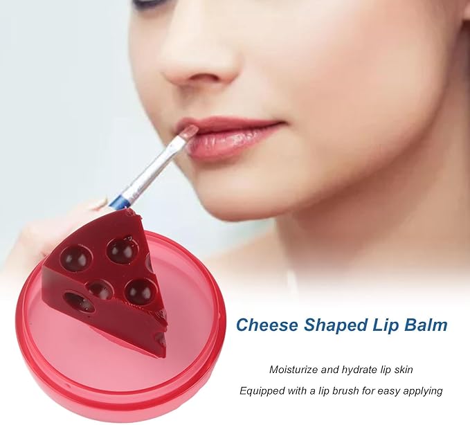 Cheese Shaped Lip Balm, Moisturizing Nourishing Repair Lip Balm, Hydrating Lip Balm for Chapped Cracked Lips 0.3oz(01)