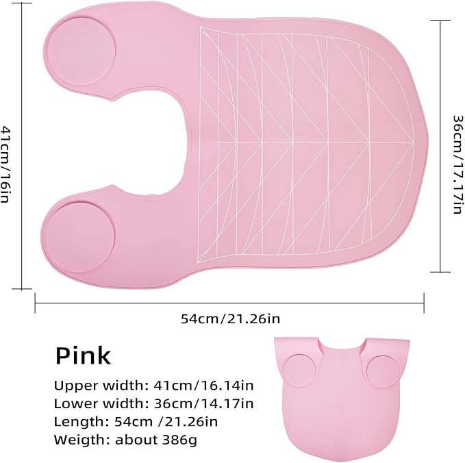 Professional Hair Cutting Cape with Geometric Grid Pattern, Longer Silicone Waterproof Cutting Mat,Neck Guide