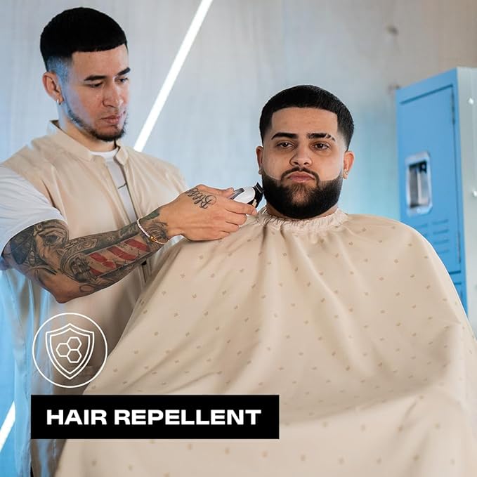 Barber Strong The Barber Cape Haircut Cover for Men, Hair Repelling and Static-Reducing Material, Water Resistant Fabric