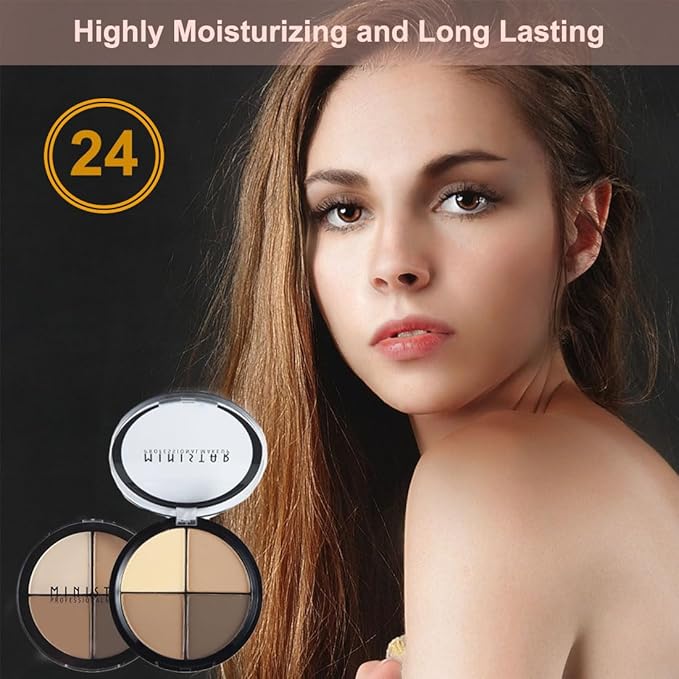 Contour and Highlight Palette Powder Contour Kit Concealing, Highlighting & Contouring Foundation/Concealer Palette Full Coverage Concealer for Mature Skin