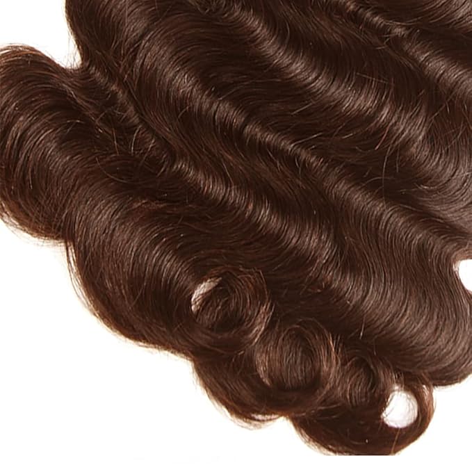 32 32 32 Inch Color 4 Bundles Human Hair Chocolate Brown Body Wave Bundles Niegmeag Brazilian Virgin Soft and Silky Remy Hair Extensions Double Weft Color 4 Body Wave Bundle