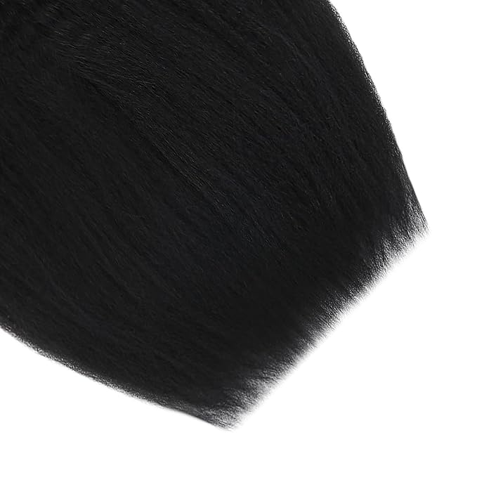 YoungSee Micro Beads Hair Extensions Human Hair Kinky Straight 22 Inch Black Microbead Hair Extensions Human Hair Black 50g Beaded Hair Extension Yaki 50s Invisible Microloop Remy Hair
