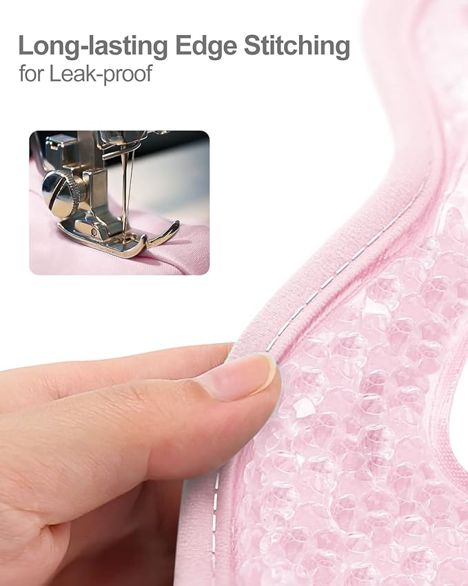 Luxtude Gel Eye Mask 2PCS, Reusable Cooling Eye Masks for Sleeping, Hot Cold Eye Ice Pack Sleep Mask, Frozen Cold Eye Compress for Puffiness/Dark Circles/Headaches/Dry Eyes/Stress Relief (Pink)