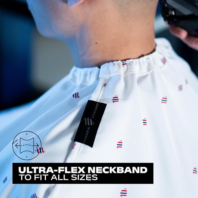 Barber Strong The Barber Cape Haircut Cover for Men, Hair Repelling and Static-Reducing Material, Water Resistant Fabric