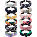 Wide Knotted Headbands for Women - 12 Pack Boho Hair Accessories, Elastic Turban Bandeau for Washing Face