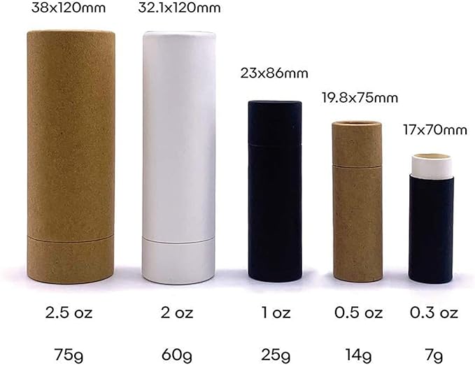 10 Pcs 2 Oz Paperboard Lip Balm Tubes Cardboard Tubes Empty DIY Lipstick Tube Refillable Lip Gloss Container Solid Perfume Tubes 60g Chapstick Container for Cosmetic Samples Deodorant(Brown)