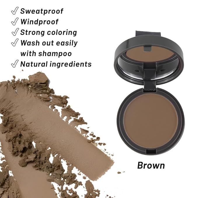 SOVONCARE Hairline Powder - Root Touch Up & Gray Hair Concealer for Men and Women, Instantly Covers Thinning Hair and Bald Spots, Natural-Looking Coverage Brown 0.35 oz