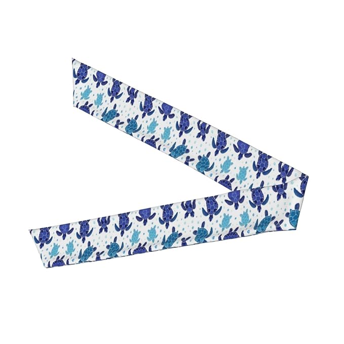 Boys Girls Sports Sweat Bands, Boho Style Long Head Band for Yoga Travel Spa, Cool Vintage Sea Turtle Headdress Hair Accessories