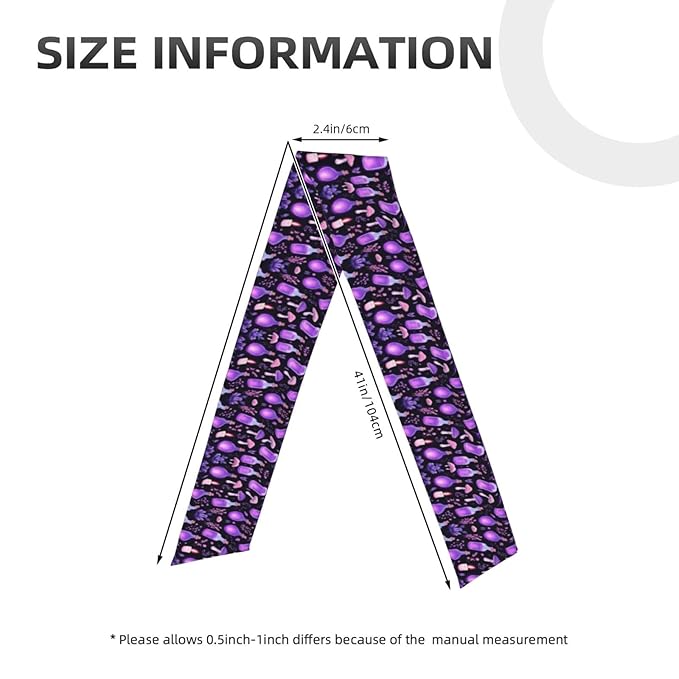 Boys Girls Cool Sports Sweat Band Head Decor for Running Athletic Spa, Long Multipurpose Gothic Magic Witch Witchy Trippy Purple Mushrooms Head Ribbon Headdress