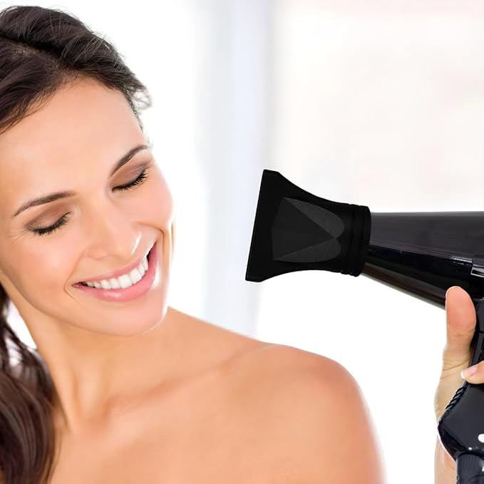 Universal Hair Dryer Nozzle Set 3 Pieces Including Concentrator Nozzle Diffuser Attachment and Styling Comb for Home and Travel Hair Styling 5.12X5.12X3.54 Inches