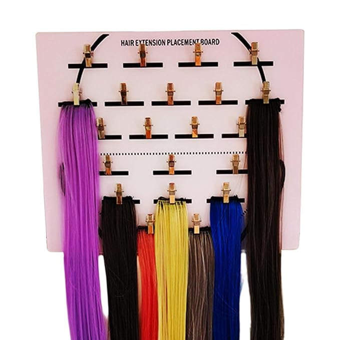 DNCG Hair Extension Holder Acrylic Board, Hair Extension Holder Board With Clip For Hairpieces, Wig Sectioning Display Grafting Plate, Hair Hanger, 1, light pink1