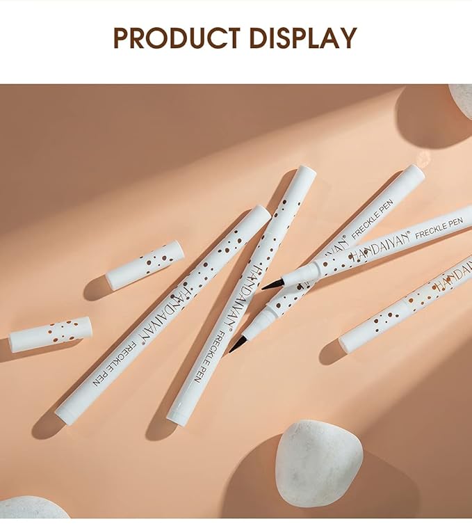 AKARY 4 Colors Freckle Pen Professional Lifelike Face Concealer Point Out Natural Waterproof Longlasting Soft Artificial Freckles Fine Makeup Freckle Pen Life Face Decoration (01+02+03+04)