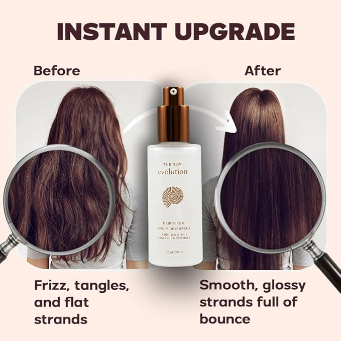 HerStyler Evolution Argan Oil Serum - Vitamin E Nourishing Treatment to Soften Dry Hair, For Hair Straightening With Aloe Vera (2 Pack)