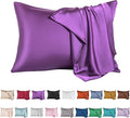 Mulberry Silk Pillowcase for Hair and Skin,Standard Size Cooling Silk Pillow Case with Hidden Zipper,Allergen Proof Dual Sides Soft Breathable Smooth Silk Pillow Cover for Women(Standard,Purple)