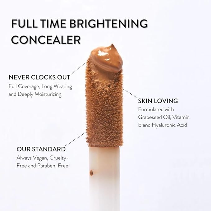 Mented Cosmetics Full-Time Eye Brightening Concealer for Women, Lightweight Full-Coverage Eye Makeup Concealer, Under Eyes Make Up Corrector, Blemishes & Contour, Clock In