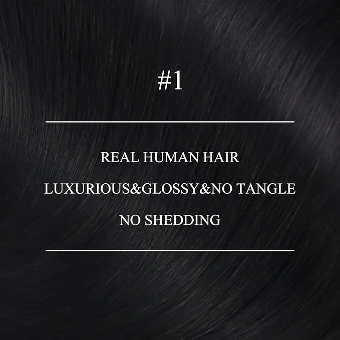 YoungSee Nano Ring Hair Extensions Black Nano Hair Extensions Human Hair Jet Black Nano-Bead Human Hair Extension Long Nano-Tip Hair 18in Nanolink Hair Extension 50s 50g for Daily