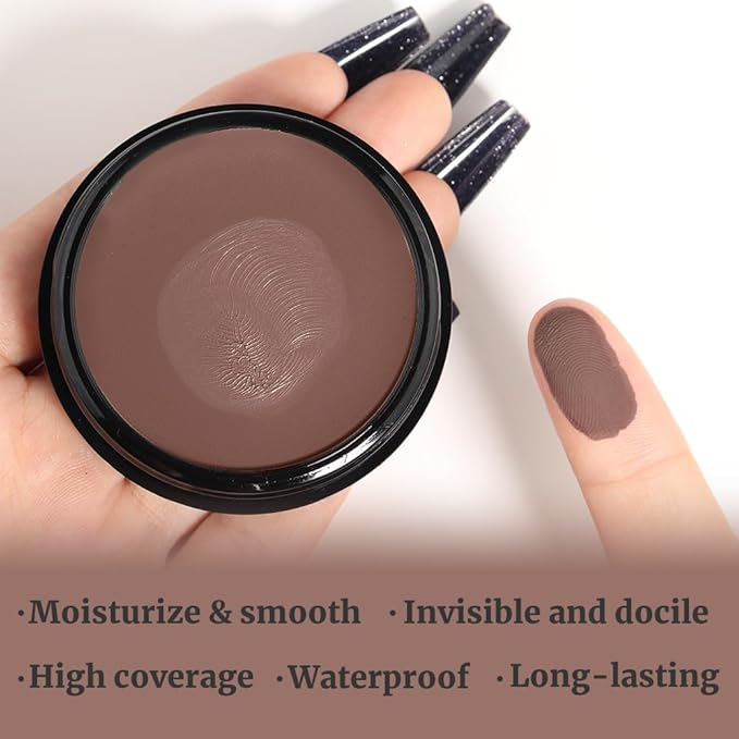 Kaely Color Correcting Concealer,Cream Pot Concealer Full Coverage,under Eye Concealer Palette for Conceals Dark Circles,Waterproof Foundation Face Makeup,07 Dark Coffee