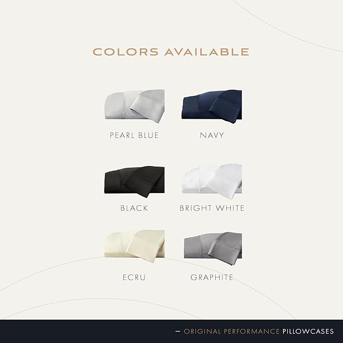 SHEEX Original Performance Cooling Pillowcases, Ultra-Soft Pillowcase Set, 2 Cooling Pillow Covers, King, Graphite