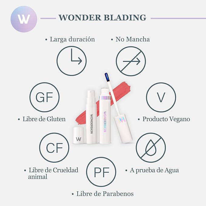 Wonderskin Wonder Blading All Day Lip Stain Peel Off Masque and Reveal Kit- Long Lasting, Waterproof Nude Lip Tint, Transfer Proof Natural Makeup Stain Kit (Whimsical)