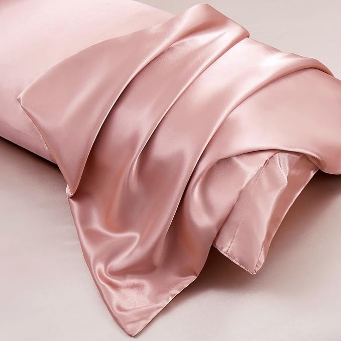 Aormenzy Satin Body Pillow Cover Set of 2, 20x54 Inches Champagne Case for Adults, Silky Soft & Cooling Pillowcase With Envelope Closure