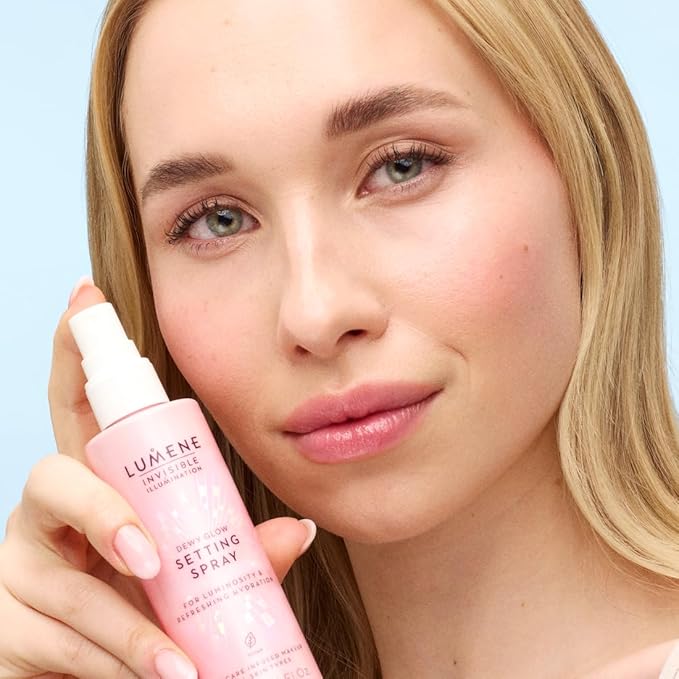 Lumene Invisible Illumination Dewy Glow Setting Spray - Facial Spray for All Skin Types - Makeup Primer & Dewy Setting Spray - Refreshing Face Mist (3.4 fl oz)