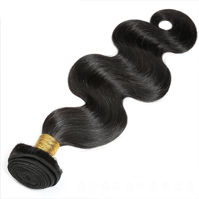Bundles Human Hair Color 1B Body Wave Bundle Niegmeag Unprocessed Brazilian Virgin Remy Hair Singe Bundle 22 Inch Double Weft Natural Black Body Wave Bundle Hair Weave