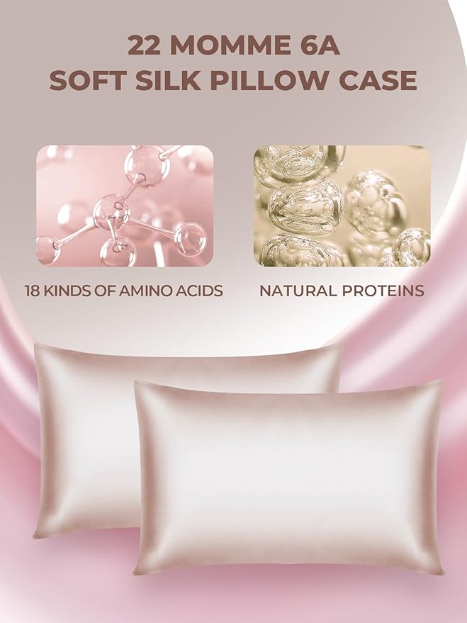 Mulberry Silk Pillowcase for Hair and Skin, SGMSILK 22 Momme Natural Silk Pillow Cases with Zipper, 6A Soft and Smooth Single Sided Pure Silk Pillow Cover (Coral Pink, Standard 20"x26")