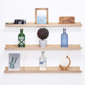 AZSKY 36 Inch Picture Ledge Shelf Solid Wood Large Floating Shelves Wall Mounted Rustic Natural Shelves for Home, Living Room, Bedroom, Bathroom, Office 3 Same Sizes