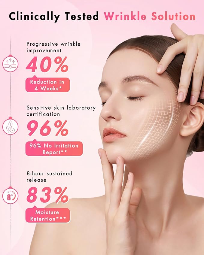 Forehead Wrinkle Patches & Smile Line Patches & Under Eye Patches, Overnight Facial Wrinkle Treatment with Hyaluronic Acid, Aloe, Collagen & Vitamin E to Lift Smile Lines for Women 60pcs