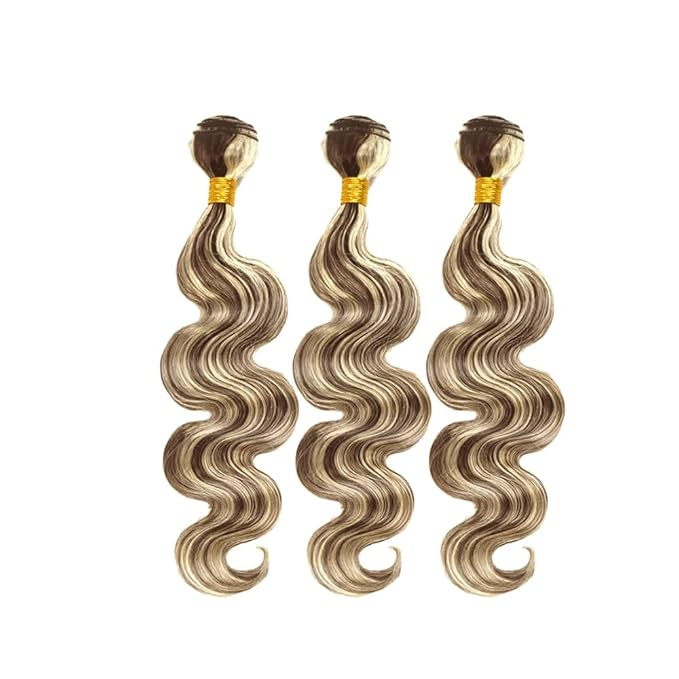 30 32 34 Inch Blonde Bundles Human Hair Highlight Body Wave Bundles 2 Tone Black and Blonde Body Wave Bundle Niegmeag Brazilian Virgin Remy Hair Extensions 300g
