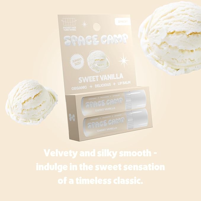 Wellness Jumbo Lip Balm - Sweet Vanilla Organic Flavored Balm (2 Pack)